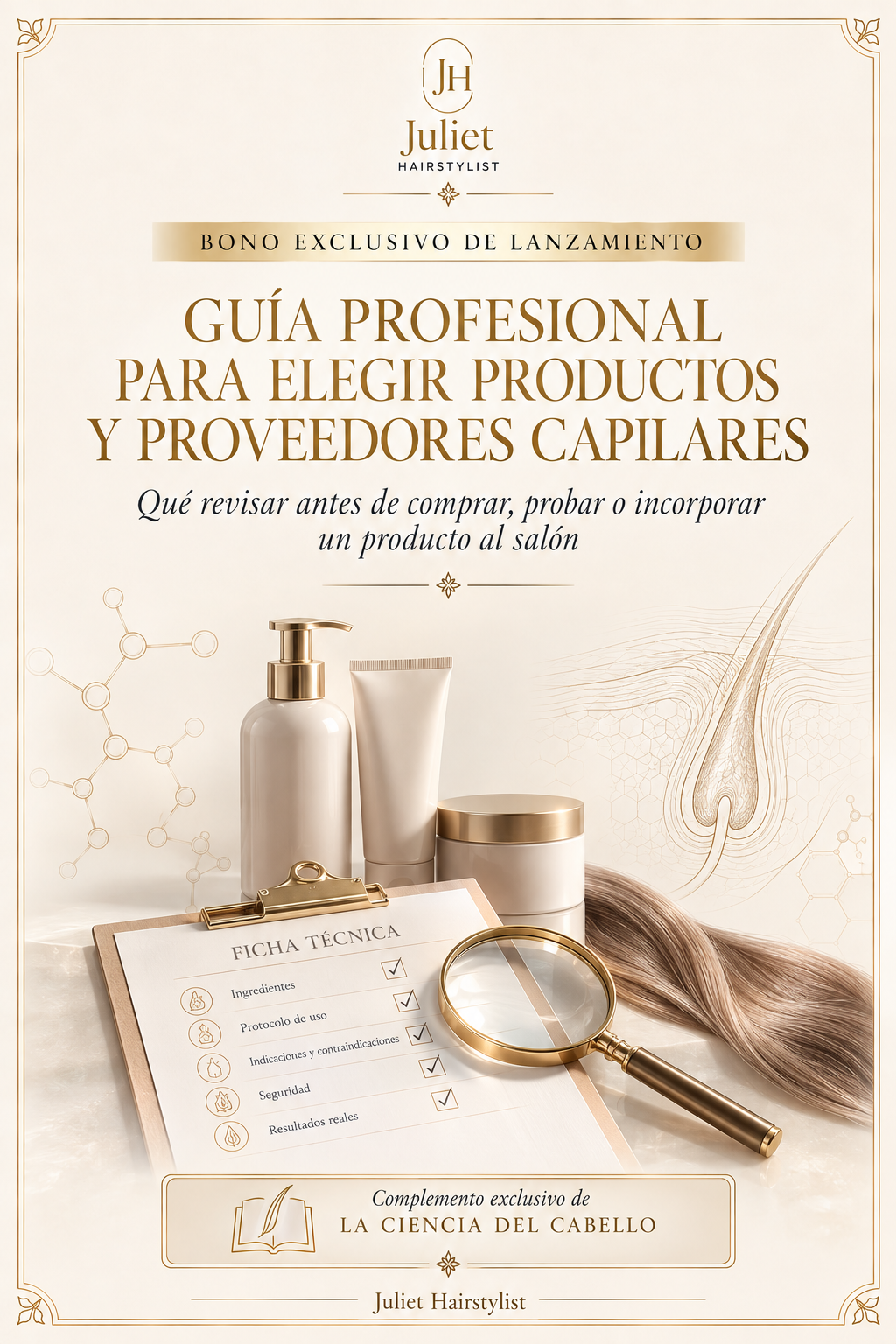 Portada real del bono Guía Profesional para Elegir Productos y Proveedores Capilares