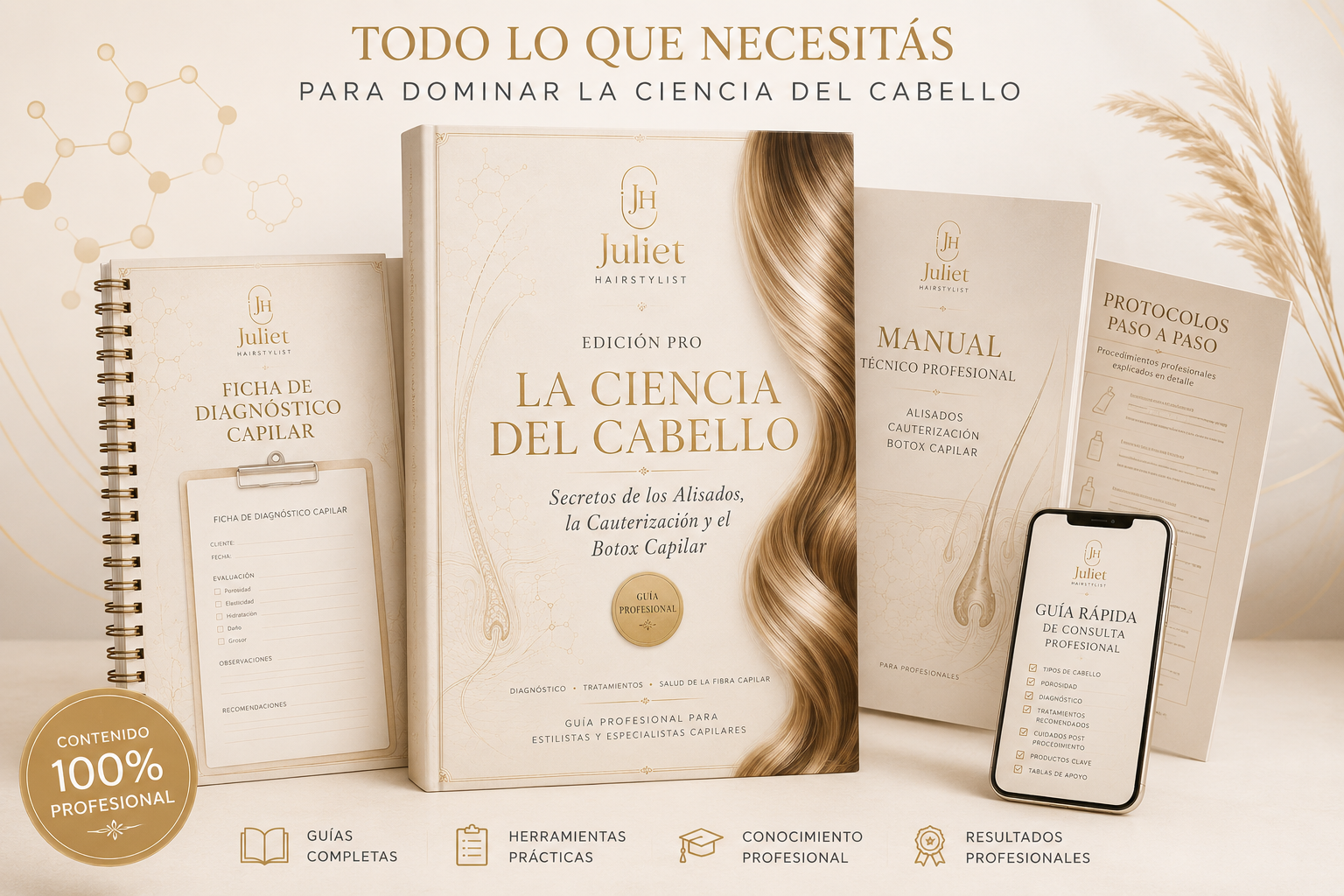 Colección completa del manual La Ciencia del Cabello y sus herramientas profesionales